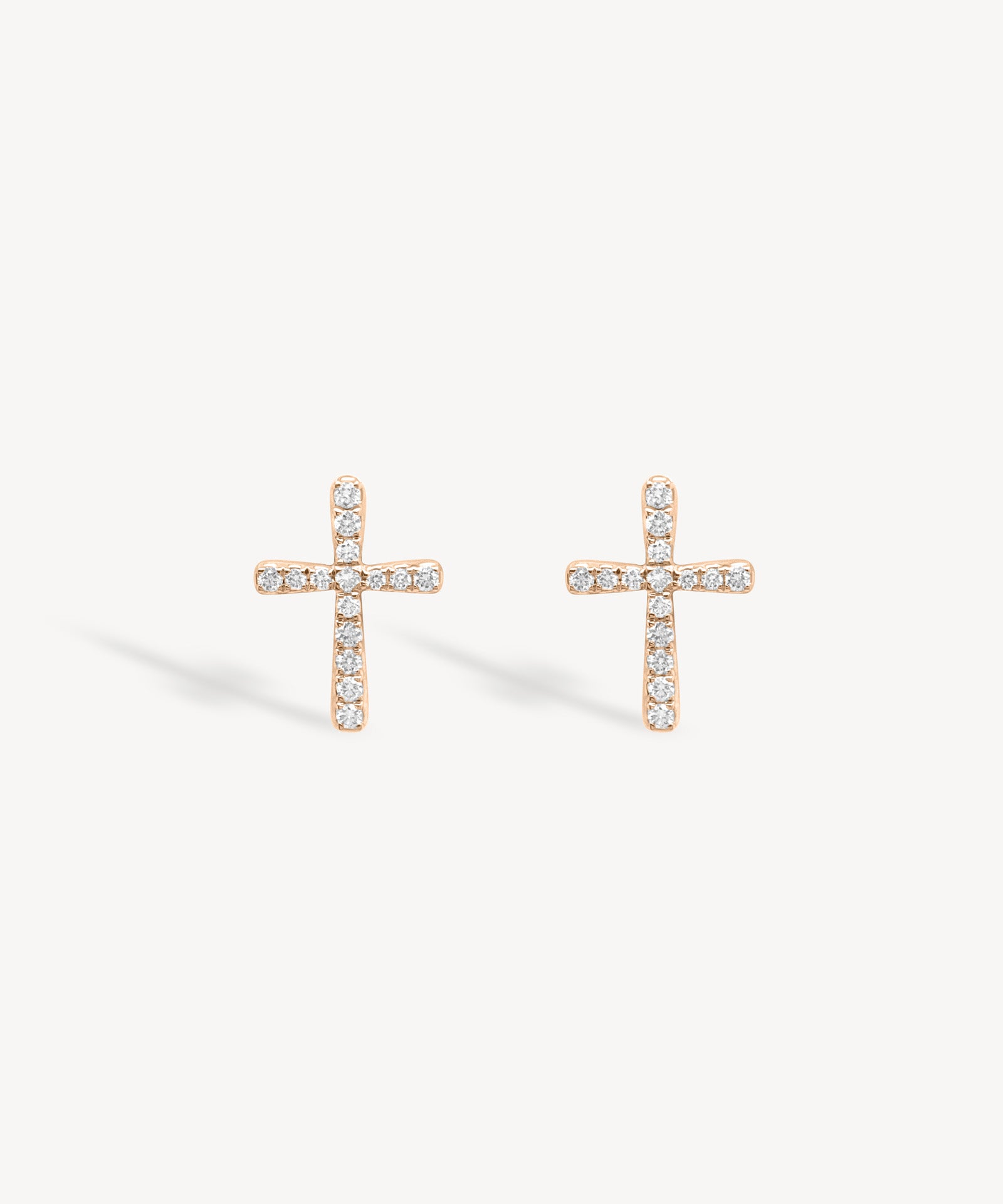Cross Diamond Pavé Stud Earrings