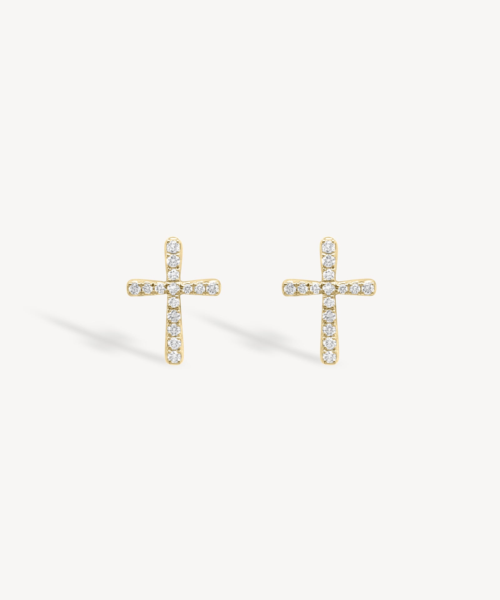 Cross Diamond Pavé Stud Earrings