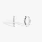 Baguette Cut Diamond Huggie Earrings