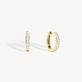Baguette Cut Diamond Huggie Earrings