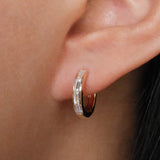 Baguette Cut Diamond Huggie Earrings