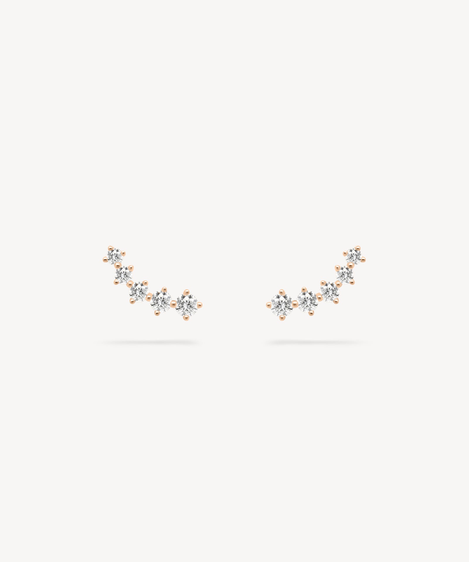 Mini Round Cut Diamond Crawler Stud Earrings