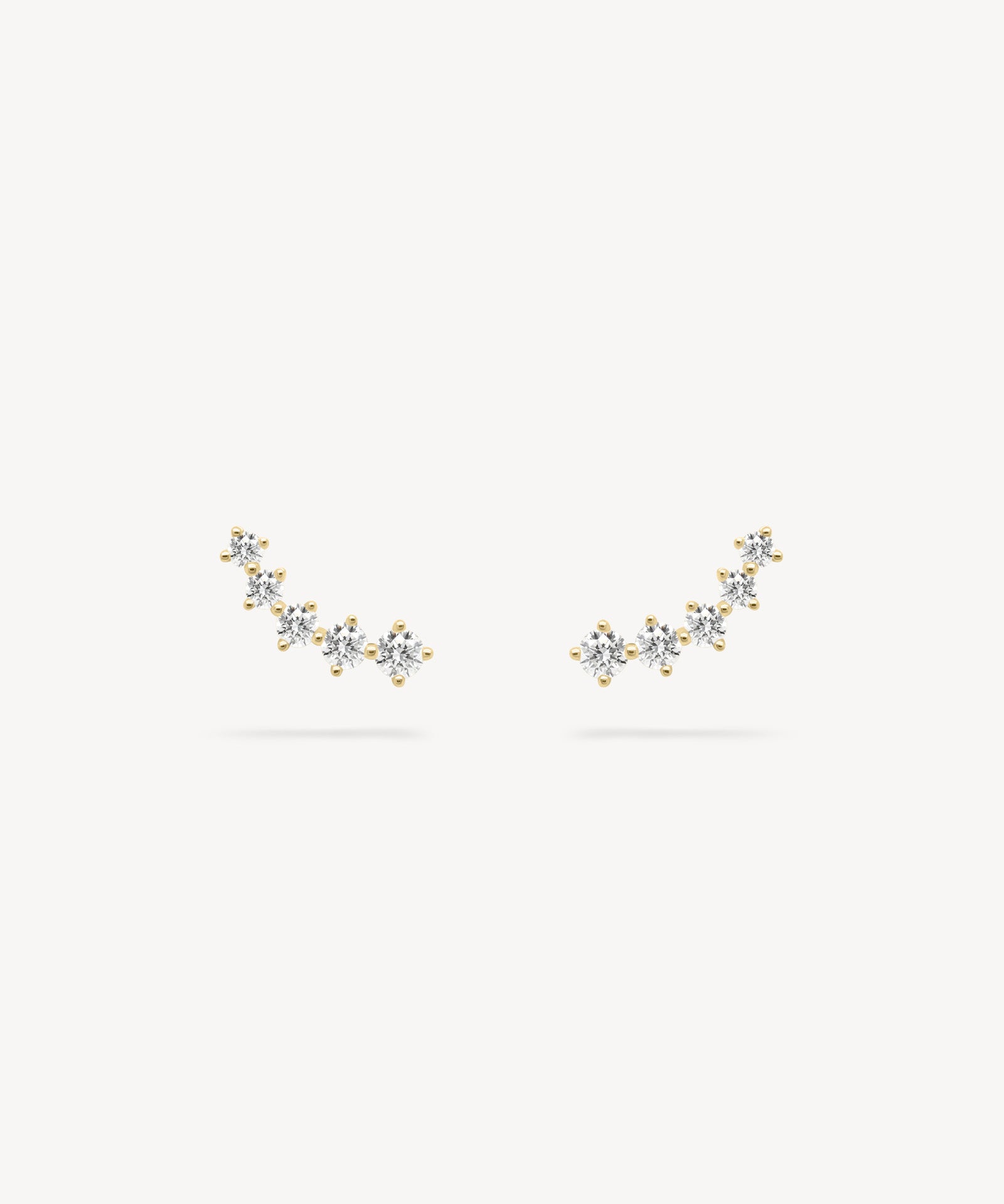 Mini Round Cut Diamond Crawler Stud Earrings