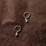Mini Pear Cut Diamond Huggie Drop Earrings