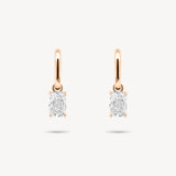 Huggie Earrings with Removable Radiant Cut Diamond Drops