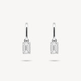 Huggie Earrings with Removable Emerald Cut Diamond Drops