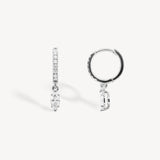 Mini Marquise Cut Diamond Huggie Drop Earrings