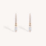 Mini Marquise Cut Diamond Huggie Drop Earrings