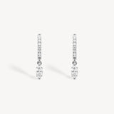 Mini Marquise Cut Diamond Huggie Drop Earrings
