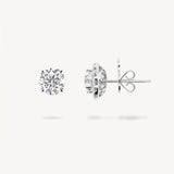 Round Cut Diamond Stud Earrings with Removable Halo