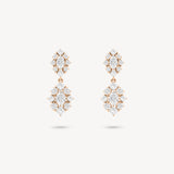 Mixed Diamond Cluster Drop Earrings
