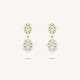 Mixed Diamond Cluster Drop Earrings