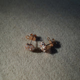 Diamond Cluster Flower Stud Earrings
