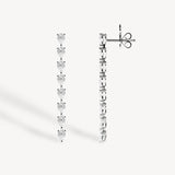 Pear Cut Diamond Long Drop Earrings