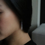 Pear Cut Diamond Long Drop Earrings