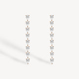 Pear Cut Diamond Long Drop Earrings