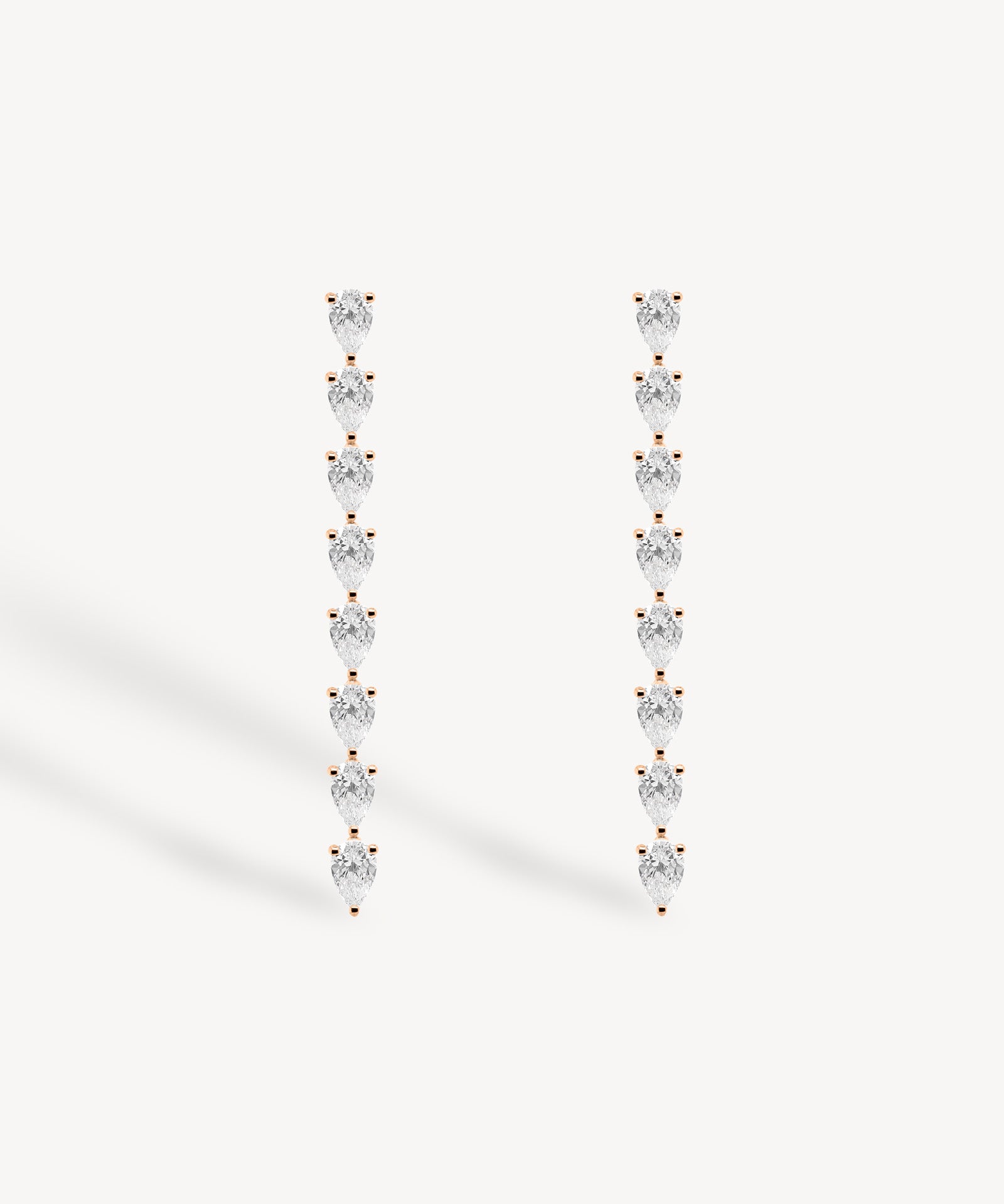 Pear Cut Diamond Long Drop Earrings