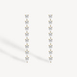 Pear Cut Diamond Long Drop Earrings