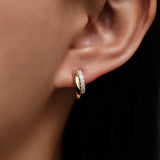 Gold and Diamond Pavé Huggie Earrings
