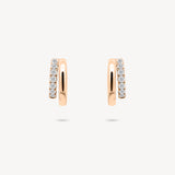 Gold and Diamond Pavé Huggie Earrings