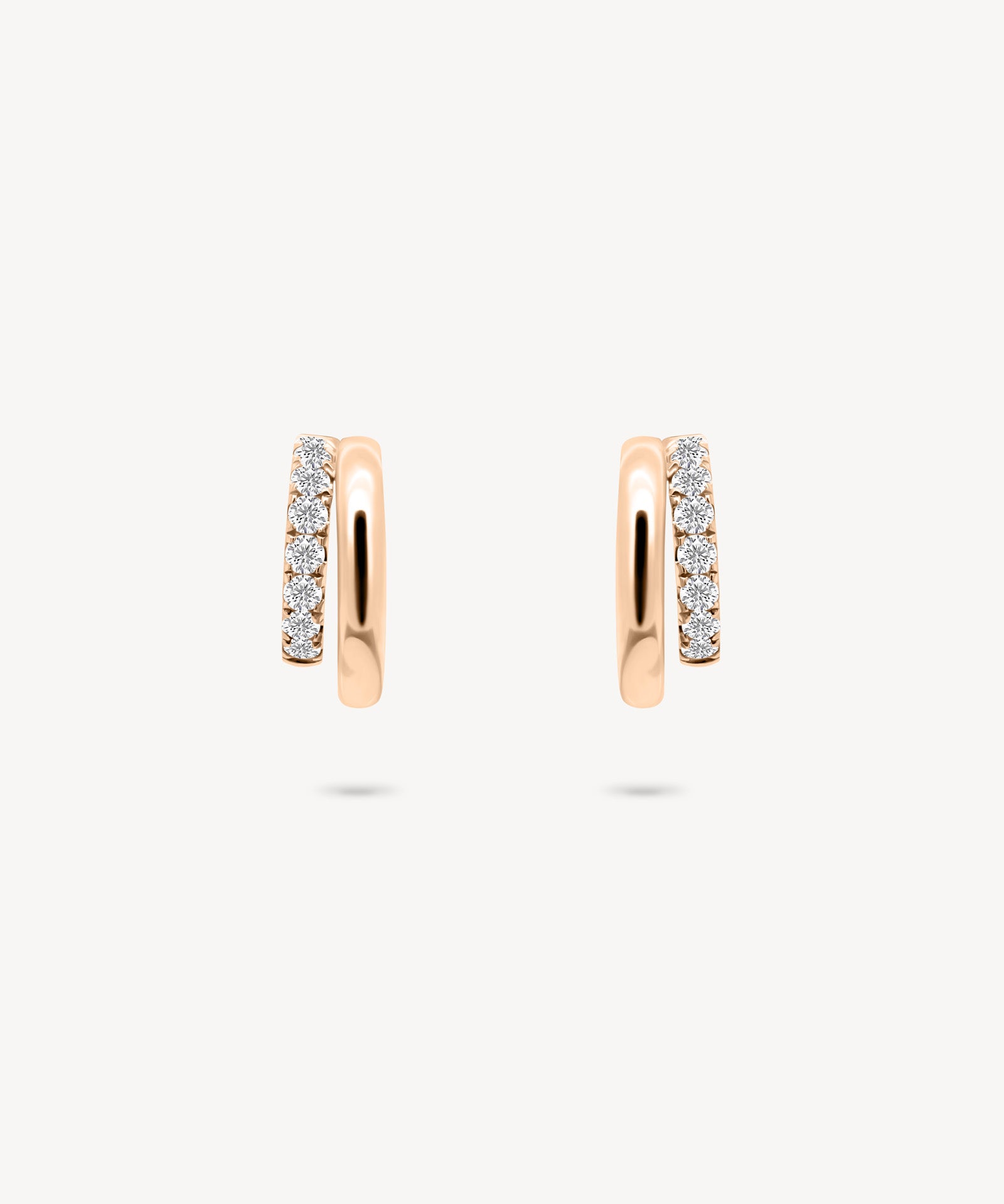 Gold and Diamond Pavé Huggie Earrings