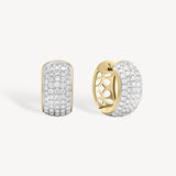 Diamond Pavé Thick Hoop Earrings in Gold Edge