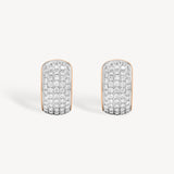 Diamond Pavé Thick Hoop Earrings in Gold Edge