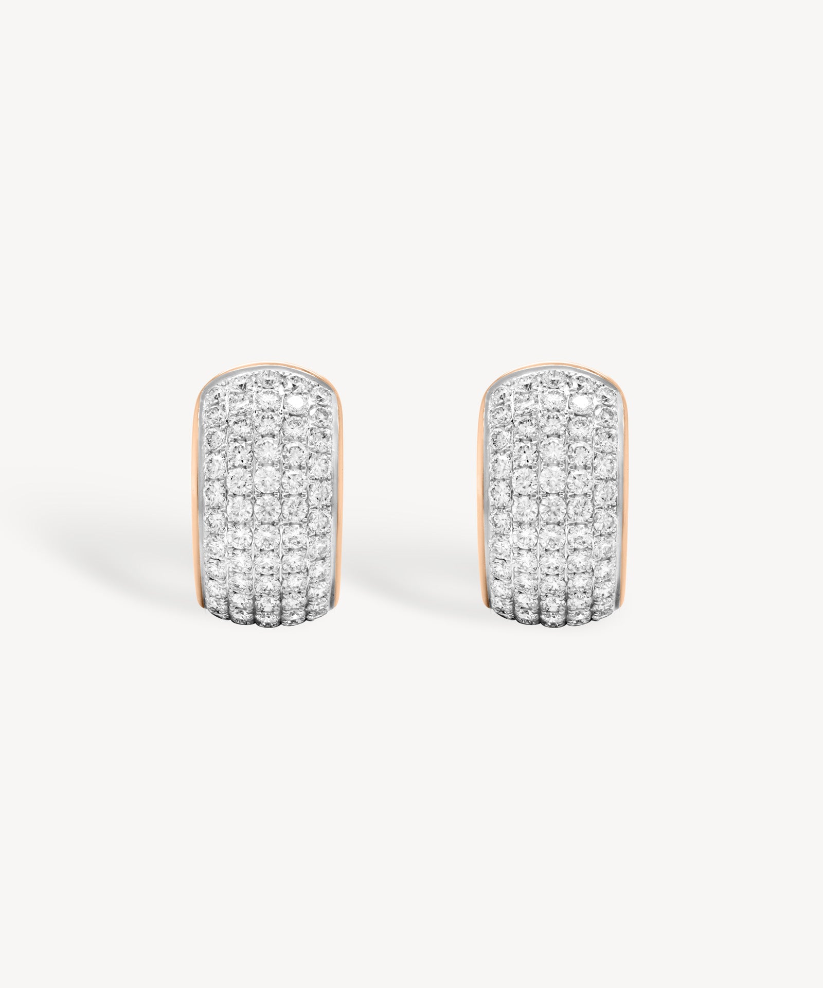 Diamond Pavé Thick Hoop Earrings in Gold Edge