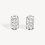 Diamond Pavé Thick Hoop Earrings in Gold Edge