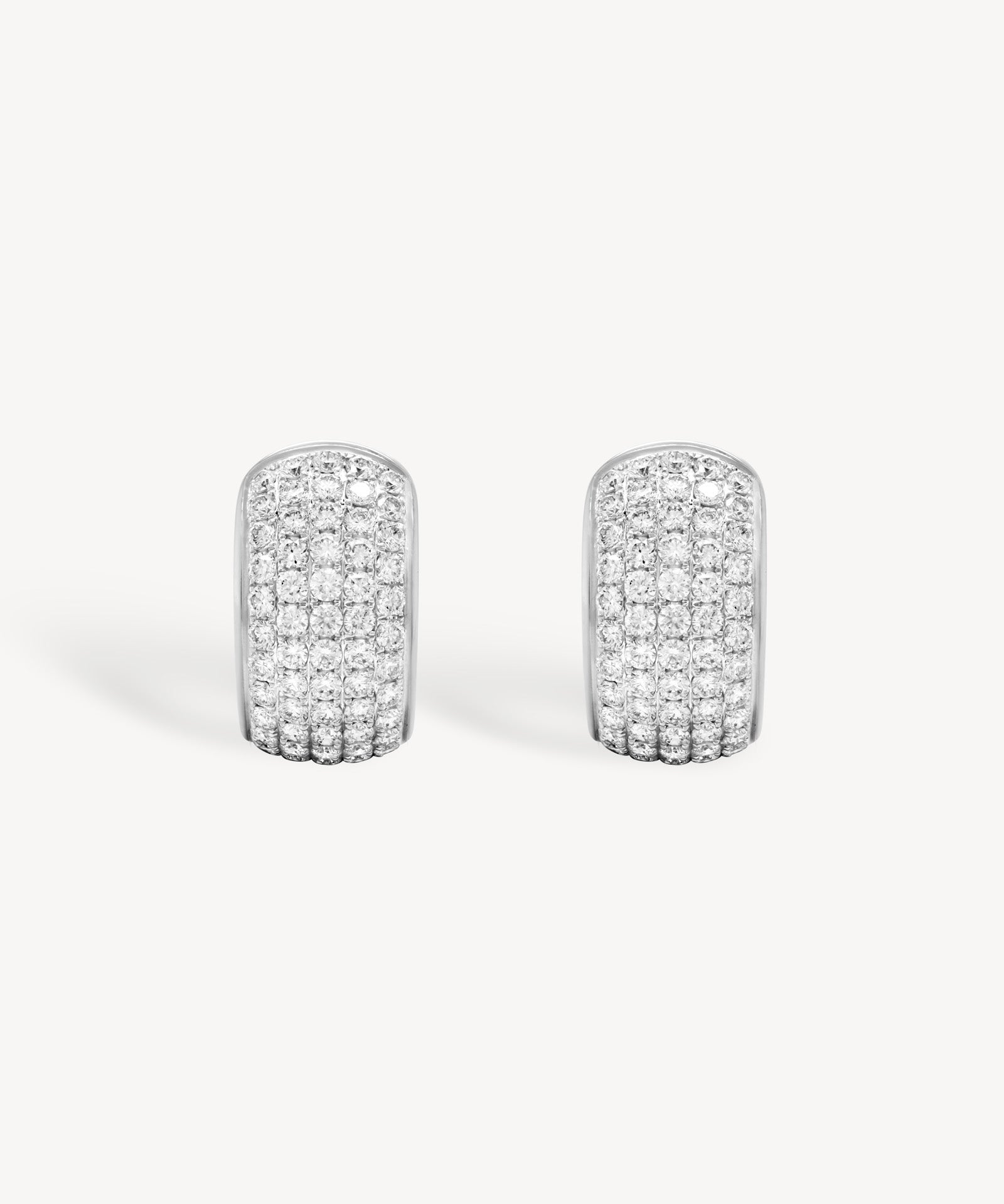 Diamond Pavé Thick Hoop Earrings in Gold Edge