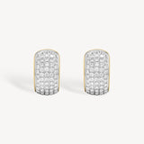Diamond Pavé Thick Hoop Earrings in Gold Edge
