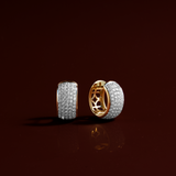 Diamond Pavé Thick Hoop Earrings in Gold Edge