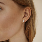 Oval Cut Diamond Stud Earrings with Removable Halo