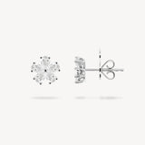Five Petal Flower Diamond Stud Earrings