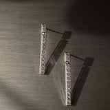 Round Cut Diamond Long Drop Earrings in Channel Setting
