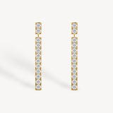 Round Cut Diamond Long Drop Earrings in Channel Setting