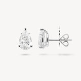 Pear Cut Diamond Solitaire Stud Earrings