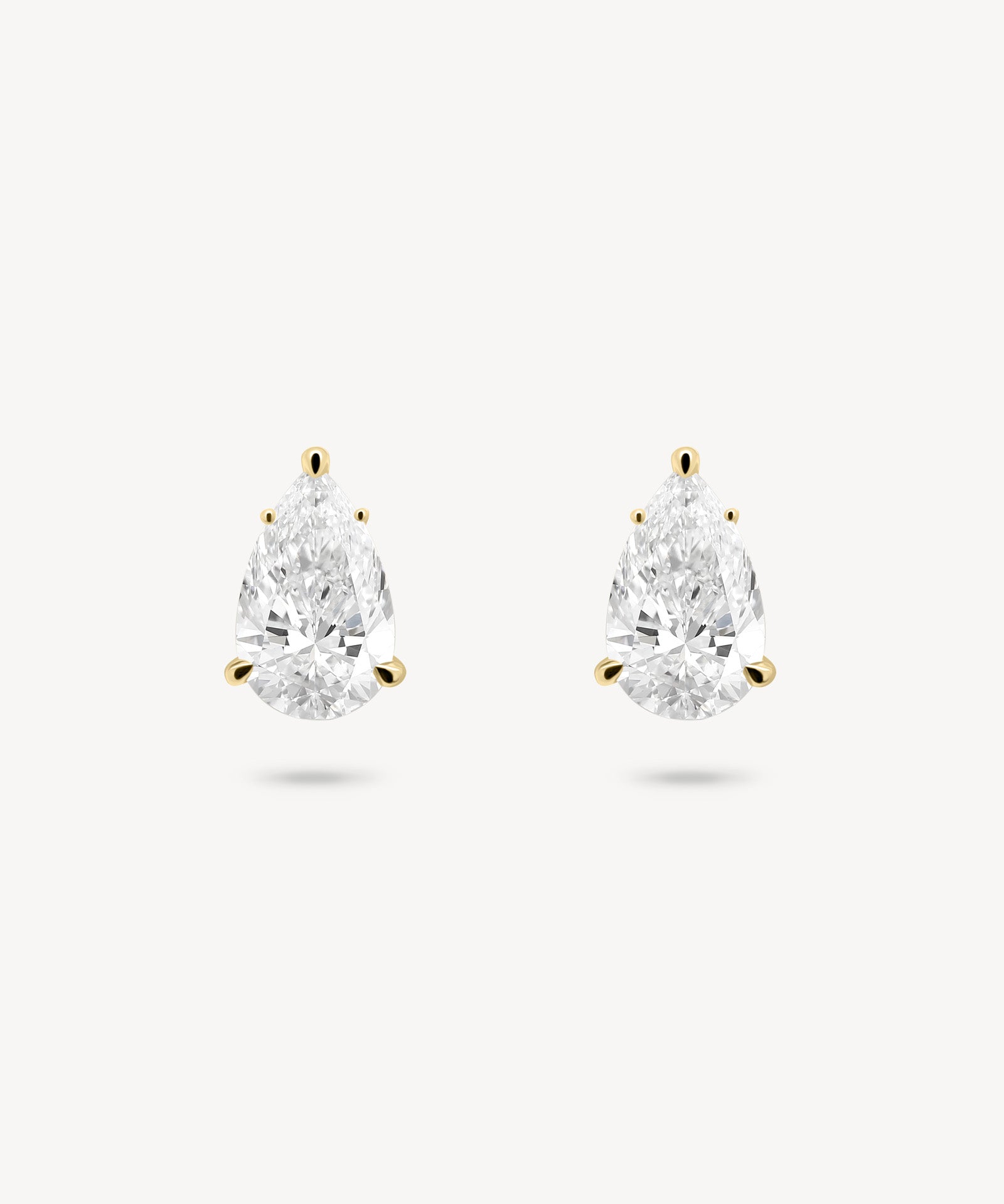 Pear Cut Diamond Solitaire Stud Earrings