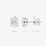 Oval Cut Diamond Solitaire Stud Earrings