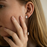 Oval and Baguette Cut Diamond Ring in Bar Setting