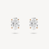 Oval Cut Diamond Solitaire Stud Earrings