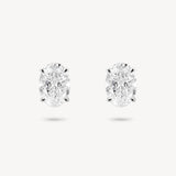 Oval Cut Diamond Solitaire Stud Earrings