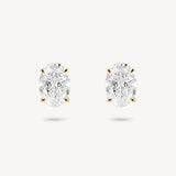 Oval Cut Diamond Solitaire Stud Earrings