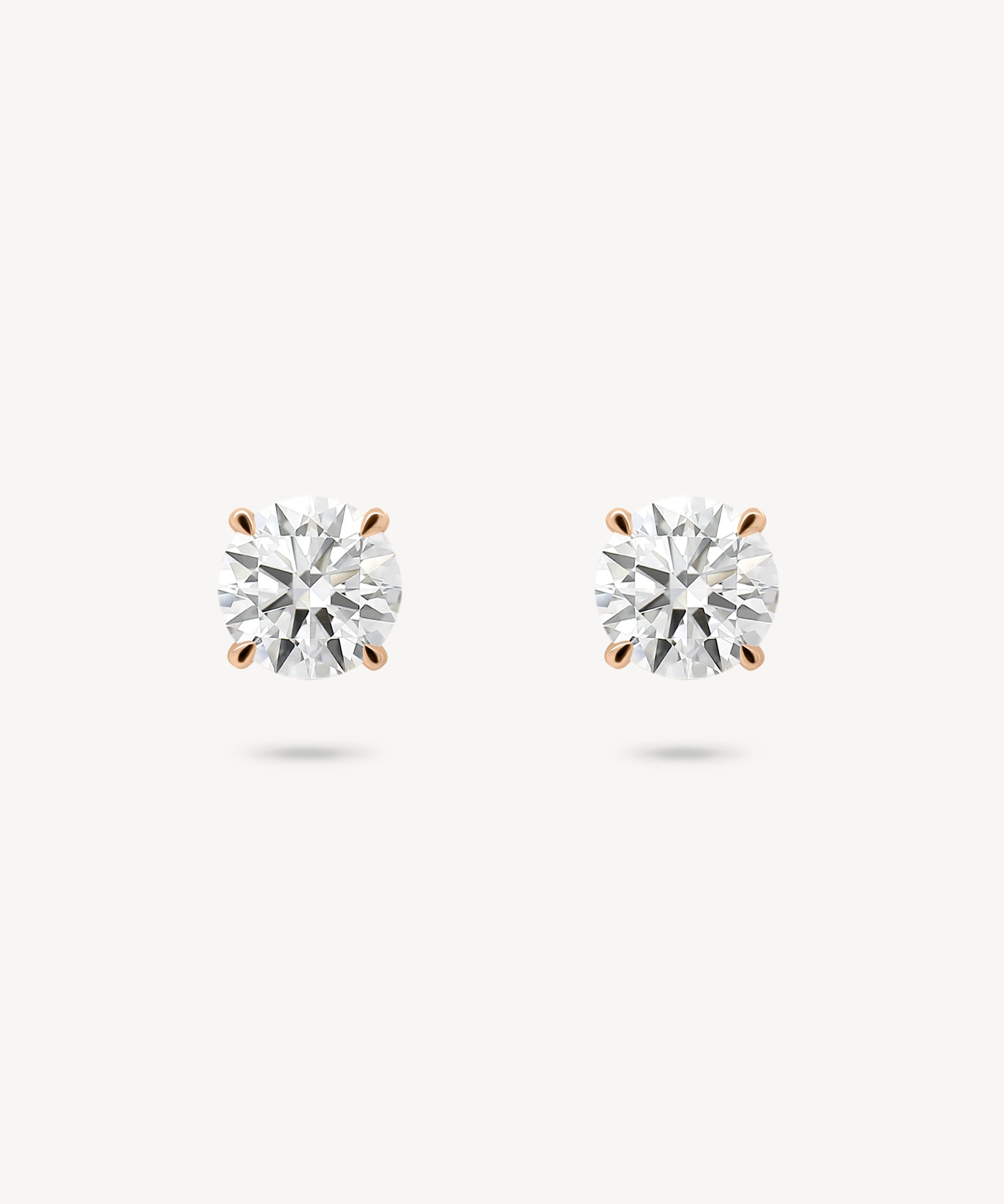 Round Cut Diamond Solitaire Stud Earrings