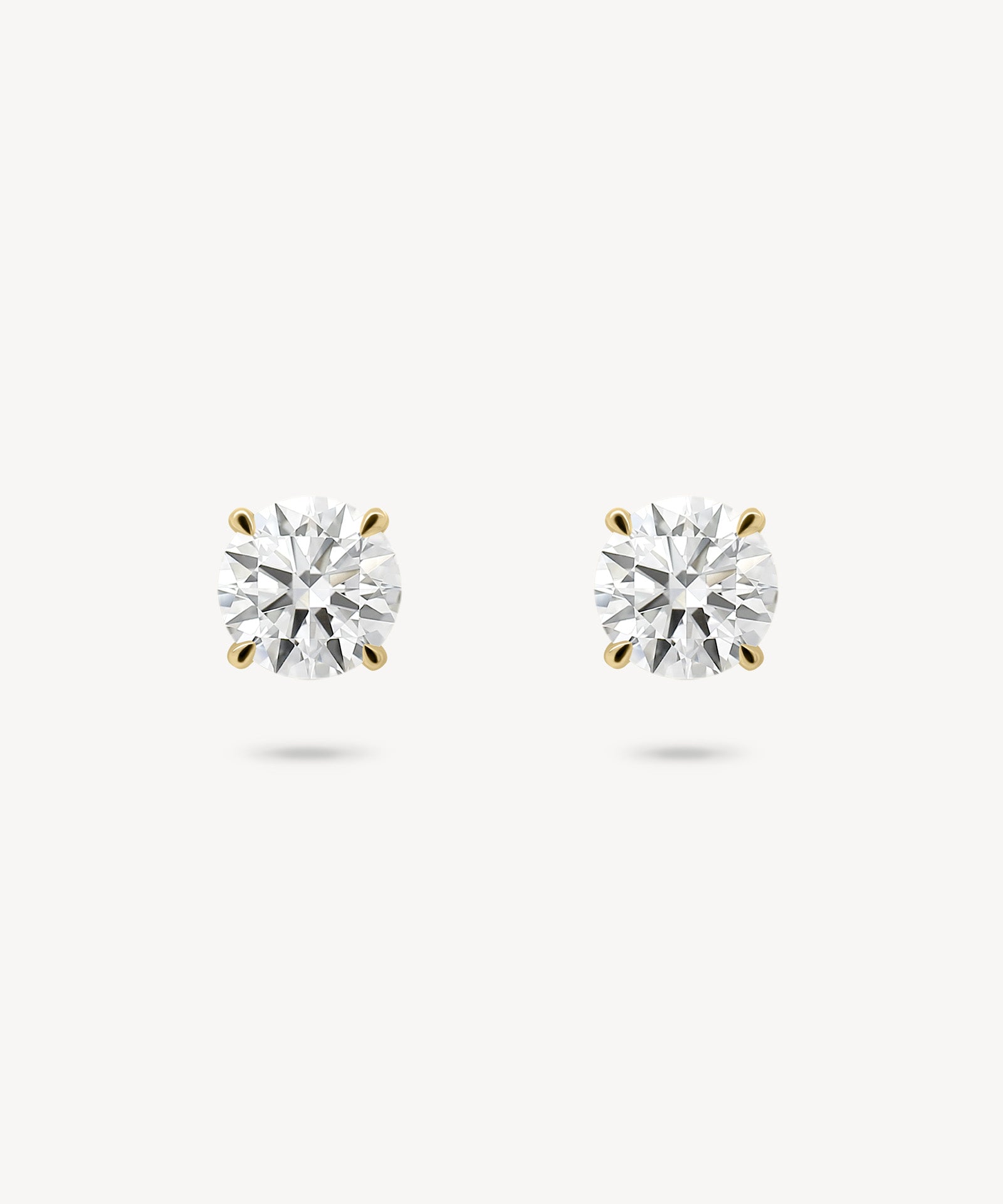 Round Cut Diamond Solitaire Stud Earrings