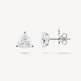 Trillion Cut Diamond Solitaire Stud Earrings