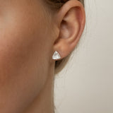 Trillion Cut Diamond Solitaire Stud Earrings
