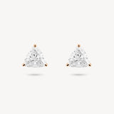 Trillion Cut Diamond Solitaire Stud Earrings