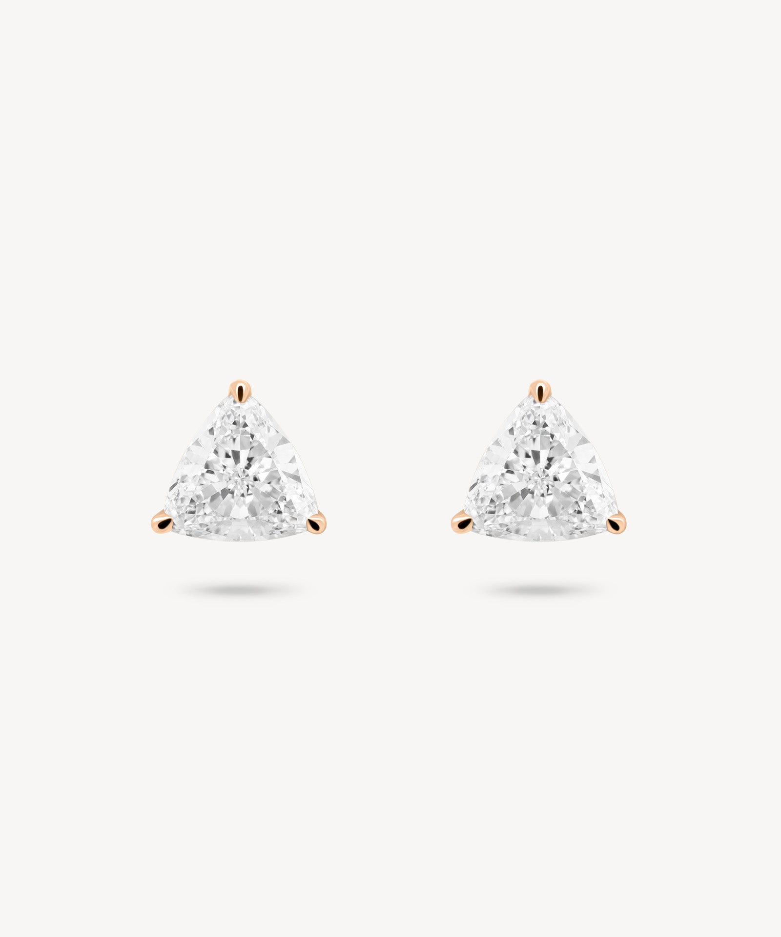 Trillion Cut Diamond Solitaire Stud Earrings