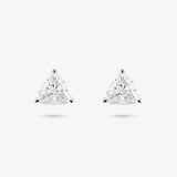 Trillion Cut Diamond Solitaire Stud Earrings